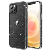 JETech Glitter Case for iPhone 12/12 Pro, 6.1-Inch, Bling Sparkle Shockproof Phone Bumper Cover, Cute Sparkly for Women and Girls (Black)